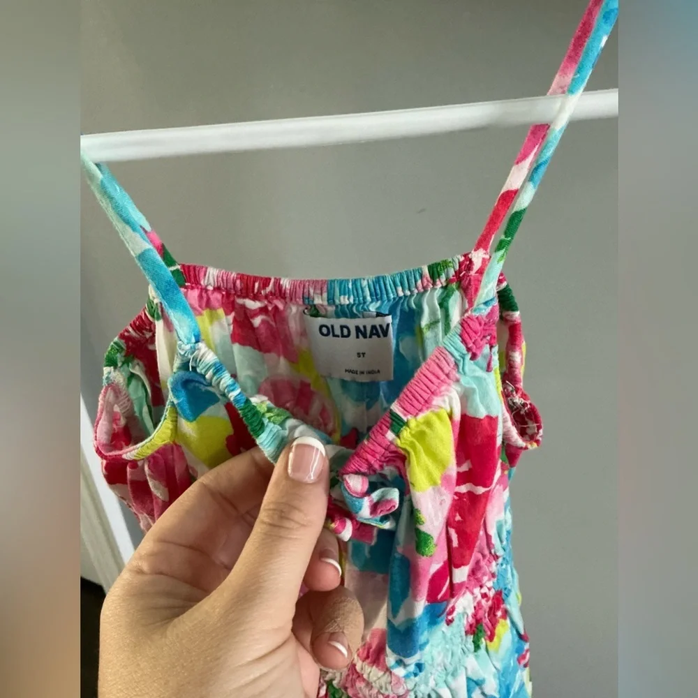 Old Navy Blue and Pink Sleeveless Sundress